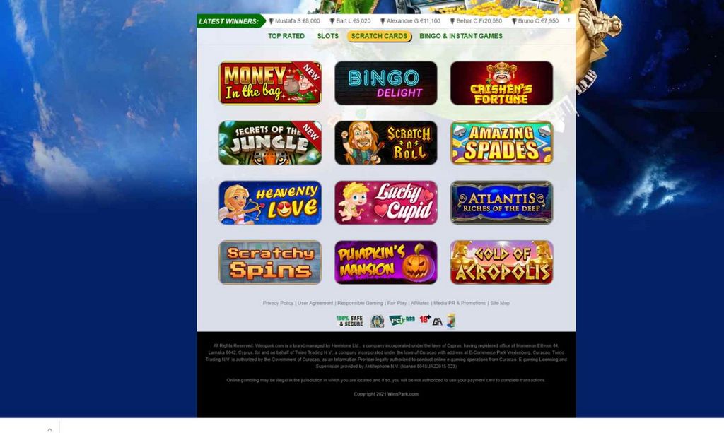 Classement autrichien 2025 du site de casino en ligne Winspark